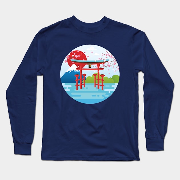 Fuji Long Sleeve T-Shirt by ManulaCo